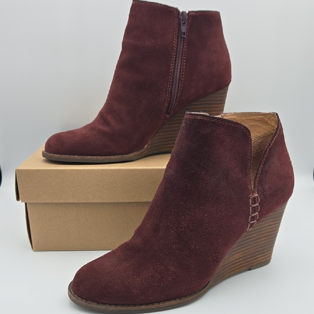 Lucky‎ Brand Ankle Booties - LK-YIMME Raisin Oiled Suede, Size 9